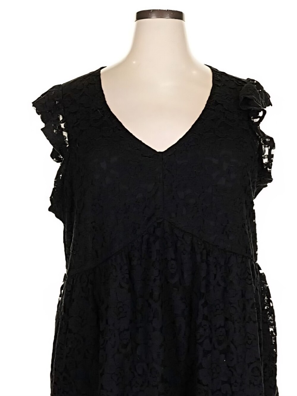 Torrid New Black Lace V-Neck Babydoll Top Sz 3